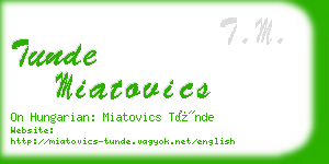 tunde miatovics business card